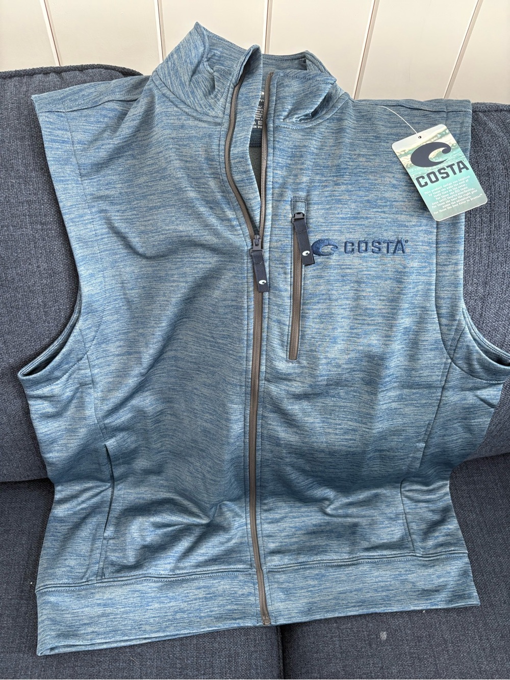 Costa Heathered Light Blue Performance Vest